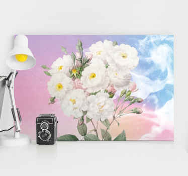 Malede blomster landskab 3d lærredstryk - TenStickers