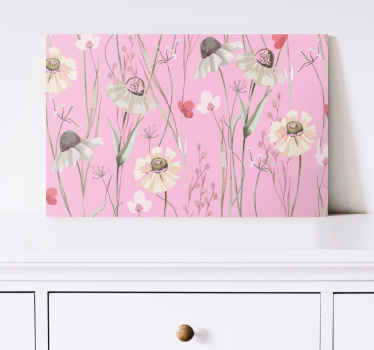 Cuadro de flores Patrón de colores pastel rosa - TenVinilo