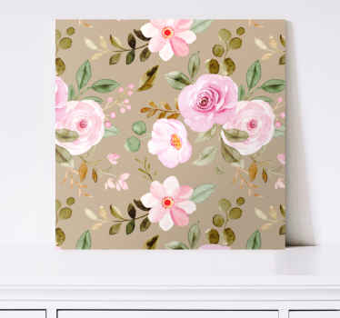 Cuadro de flores Textura de rosas beige vintage - TenVinilo