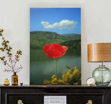 Cuadro de flores Amapolas rojas con el cielo de fondo - TenVinilo