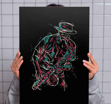Abstract jazz saxophone player Music canvas - TenStickers