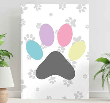 Quadro de cães pegadas coloridas - TenStickers