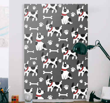 φανταστικές ασπρόμαυρες εκτυπώσεις σε καμβά σκύλου - TenStickers