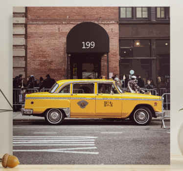 Cuadro ciudades Ilustración de taxis amarillos de nueva york - TenVinilo