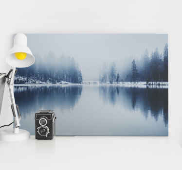 Winter foggy forest landscape canvas - TenStickers