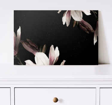 Black and white magnolias landscape canvas - TenStickers