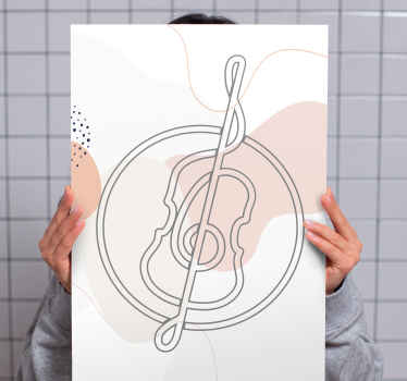 Stregtegning cello design musik lærred - TenStickers