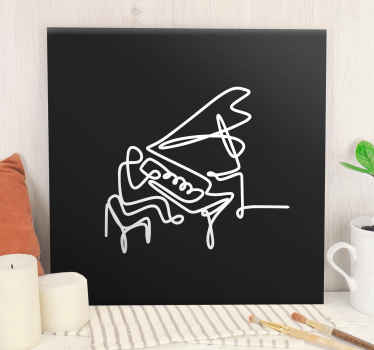 Pianist line art design Music canvas art - TenStickers