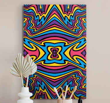 Vivid colors groovy lines canvas art prints - TenStickers