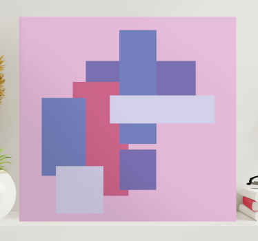 Cuadro para dormitorio Bloques de color de tonos morados - TenVinilo