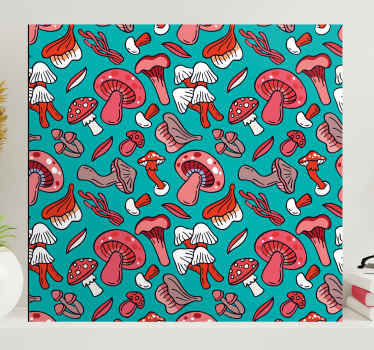 Cuadro plantas Hongos rojos artísticos - TenVinilo