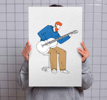 Tableau musique Guitariste minimaliste - TenStickers