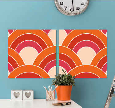 Este é o produtode impressão em tela decorativa com um padrão abstrato de pétalas geométricas padrão groovy ideal para você mudar a aparência das paredes.