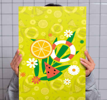 Düz yaz öğeleri desen modern tuval - TenStickers