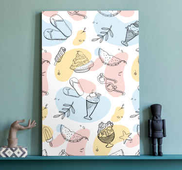 Ice cream and ananas summer modern canvas - TenStickers