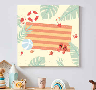 Organic flat summer beach design modern canvas - TenStickers