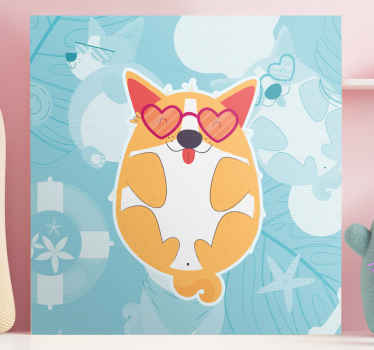 Dog wall art charming corgi at ease - TenStickers