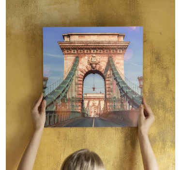 Panoramatický pohled na most budapešť 3d obrazy na plátně - TenStickers