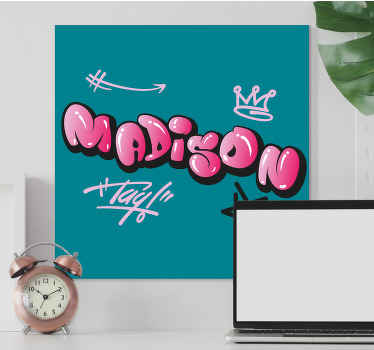 Tableau personnalisé avec plusieurs tags roses - TenStickers