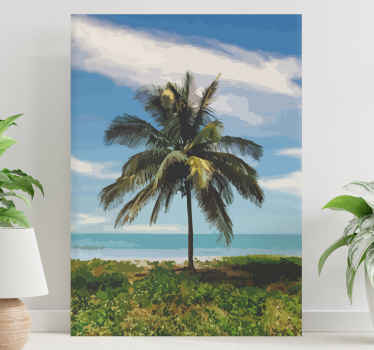 Cuadro paisajes Palmera en la playa - TenVinilo