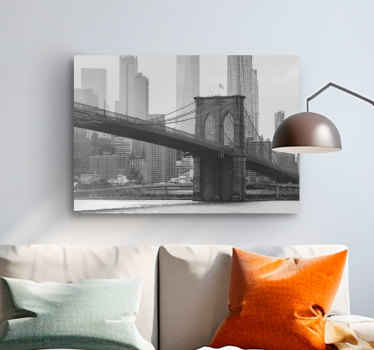 Black and white Brooklyn  city canvas prints - TenStickers
