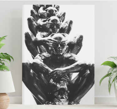 Grey statues original design canvas art prints - TenStickers