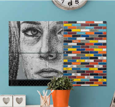 Wandbild Wohnzimmer Handgezeichnetes frauenportrait - TenStickers