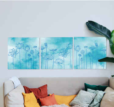 Delicada tela de flores em aquarela azul. Projeto aquarela azul com flores. Obtenha-o com envio imediato. Divirta-se com isso.