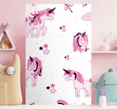 Leinwandbild Kinder Einhornwelt im doodle-stil - TenStickers
