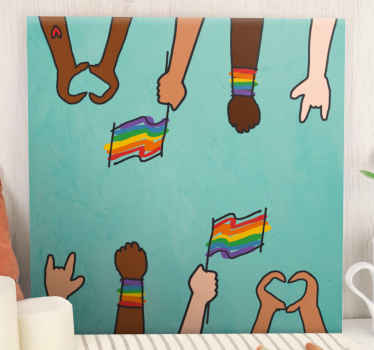 Cuadro casa Orgullo gay estilo doodle - TenVinilo