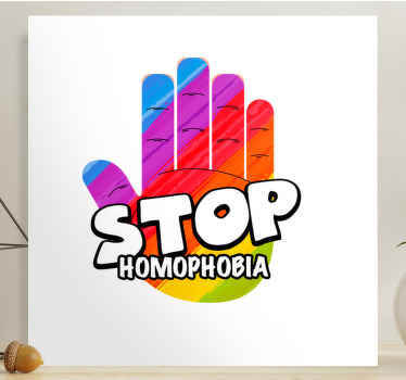 Stop homofobi koncept hånd hjem lærredstryk - TenStickers