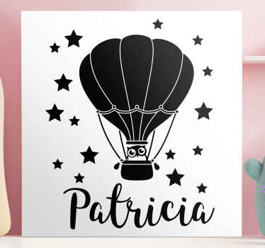Cuadro personalizable Estrellas y globos personalizados - TenVinilo