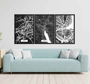 Tableau Carte topographique ville Suisse - TenStickers