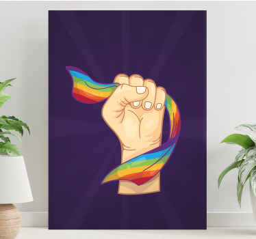 Cuadro casa Puño fuerte y bandera lgbt - TenVinilo