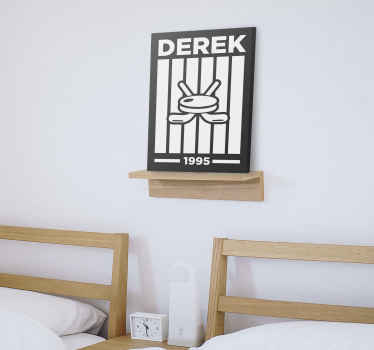 Personligt hockeydesign Teenage lærredsbillede - TenStickers