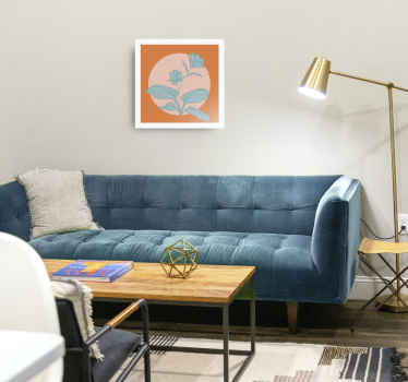Quadro de flores ilustração estilizada laranja - TenStickers