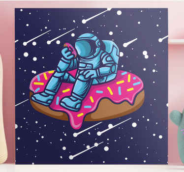 Tablou jocuri video spaceman pe gogoașă - TenStickers