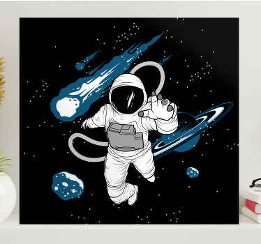 Cuadro para dormitorio Personaje astronauta dibujado a mano - TenVinilo