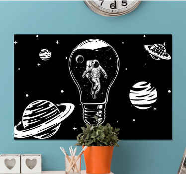 Ilustrare a amprentelor de perete ale dormitorului astronaut - TenStickers