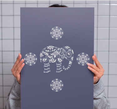 Cuadro elefante Elefante mandala blanco - TenVinilo