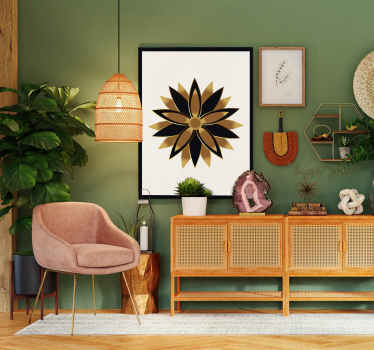 Obraz złoty kwiat glamour - TenStickers