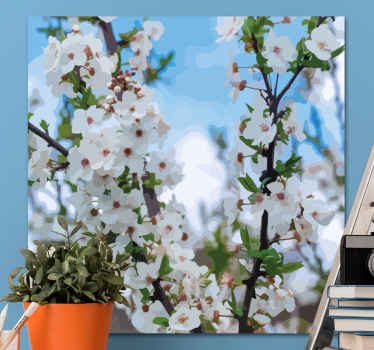 Leinwandbild zarte weiße blüten - TenStickers