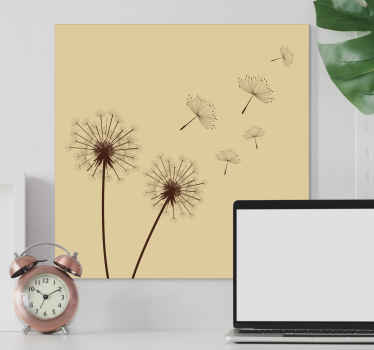 Mælkebøtter med retro look blomster lærred - TenStickers