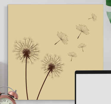 Mælkebøtte på en tåget dag blomst lærred - TenStickers