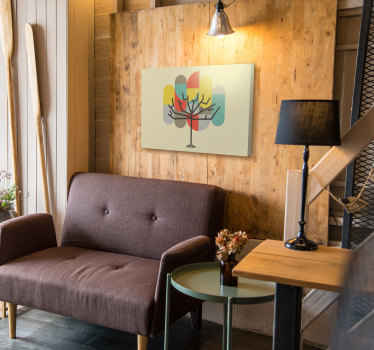 Wandbild Industrielle geometrische Eiche - TenStickers