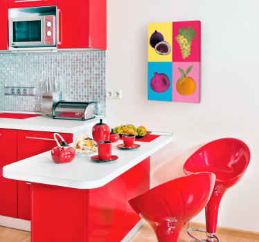 Cuadro pop art frutas mediterráneas - TenVinilo