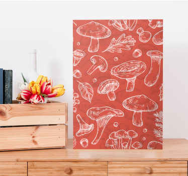 Tisky na plátně rostlin bílých a červených hub - TenStickers