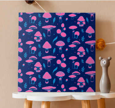 Vibrant purple mushrooms at night canvas prints - TenStickers