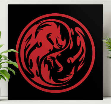 Black and Red Dragon Yin Yang wall prints - TenStickers