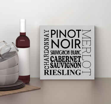 Cuadro cocina Tipos de vino - TenVinilo